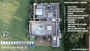 3D Floor Plan of Sidekick Model S-1 Semi-Custom ADU 3D Floor Plan of Sidekick Model S-1 Semi-Custom ADU