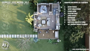 3D Floor Plan of Sidekick Model XS-1 Semi-Custom ADU 3D Floor Plan of Sidekick Model XS-1 Semi-Custom ADU